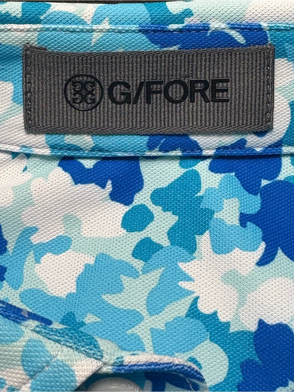 NWT G/FORE Camo Floral Tech Piqué Golf Polo Blue S - Picture 11 of 15